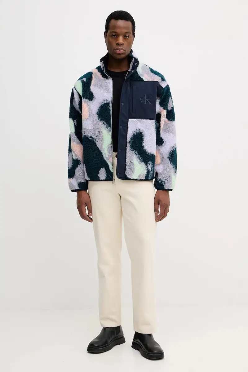 felpa in pile uomo colore blu navy LV04RD220G miniatura 2