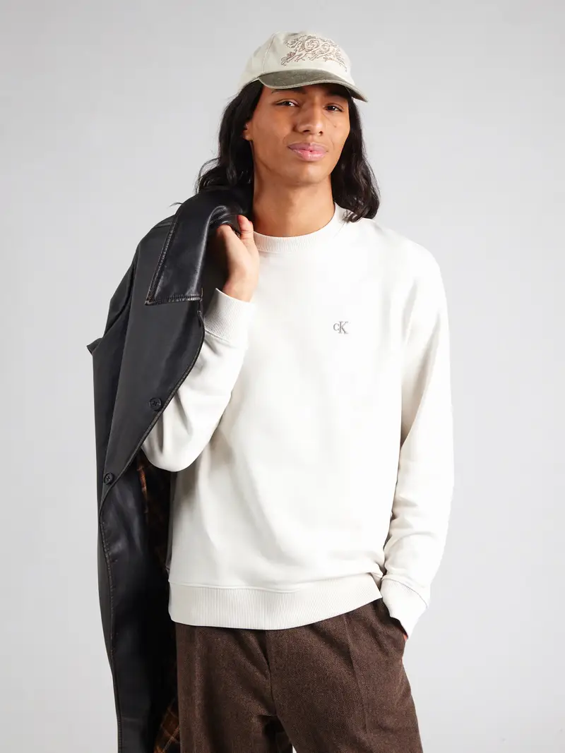 Felpa marrone chiaro / bianco naturale miniatura 2