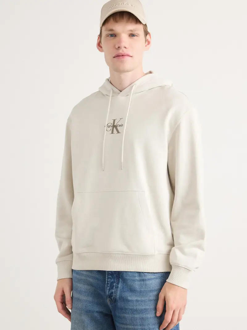 Felpa marrone chiaro / bianco naturale miniatura 2