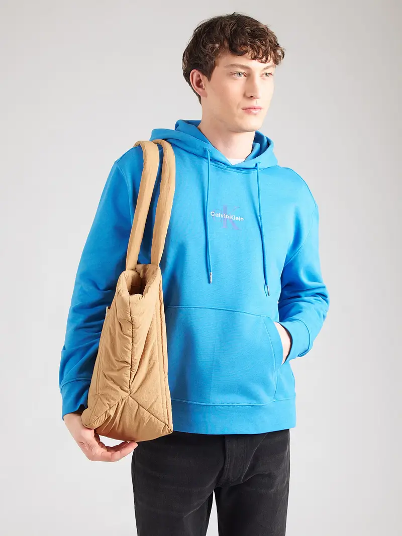 Felpa navy / blu reale / bianco miniatura 3