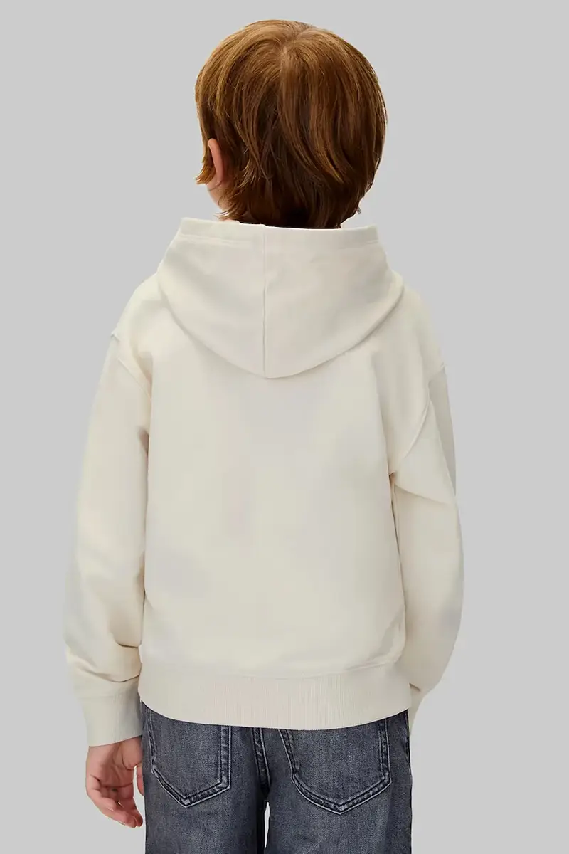 felpa per bambini colore beige con cappuccio IB0IB02563 miniatura 4