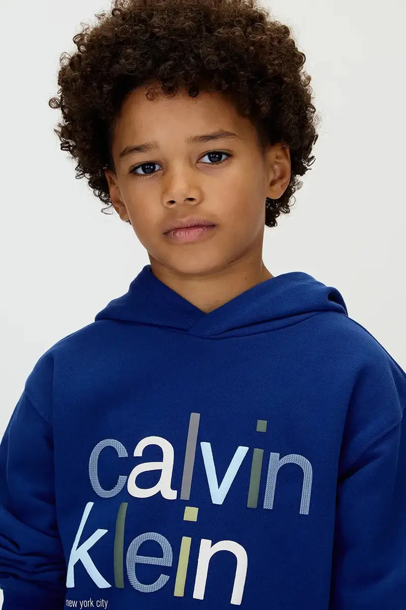 felpa per bambini colore blu navy con cappuccio IB0IB02563 miniatura 5