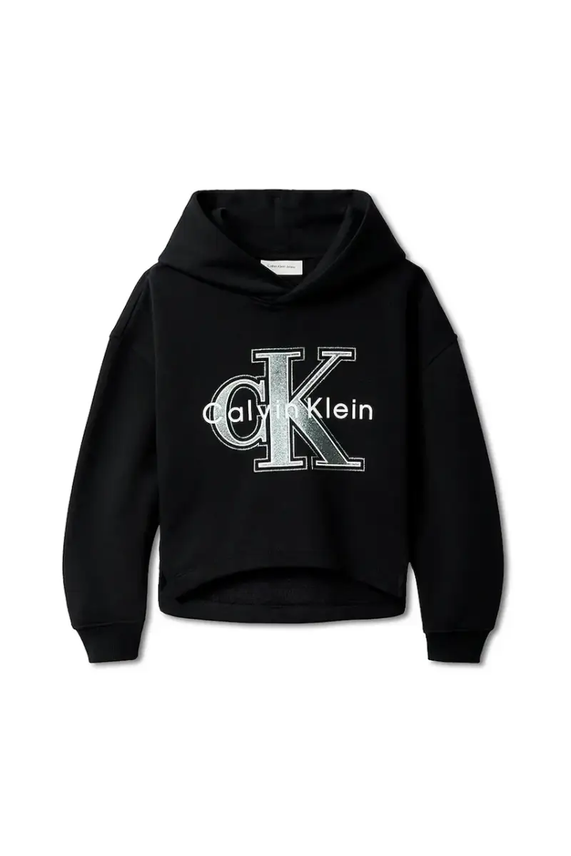 felpa per bambini con cotone colore nero con cappuccio IG0IG03018 miniatura 2