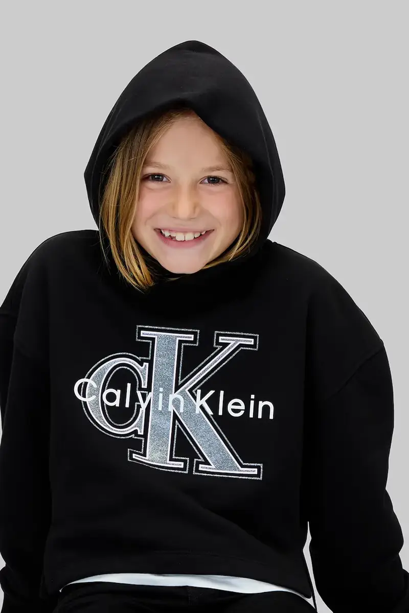 felpa per bambini con cotone colore nero con cappuccio IG0IG03018 miniatura 5