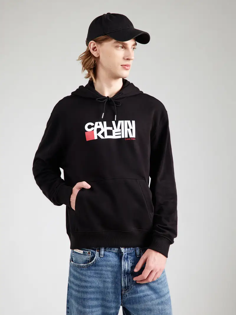 Felpa rosso / nero / bianco miniatura 2