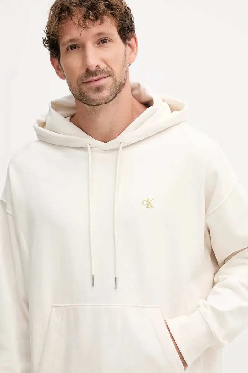 felpa uomo colore beige con cappuccio LV04RC278G miniatura 3