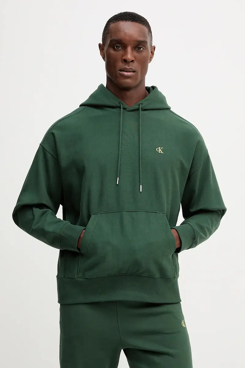 felpa uomo colore beige con cappuccio LV04RC278G Verde