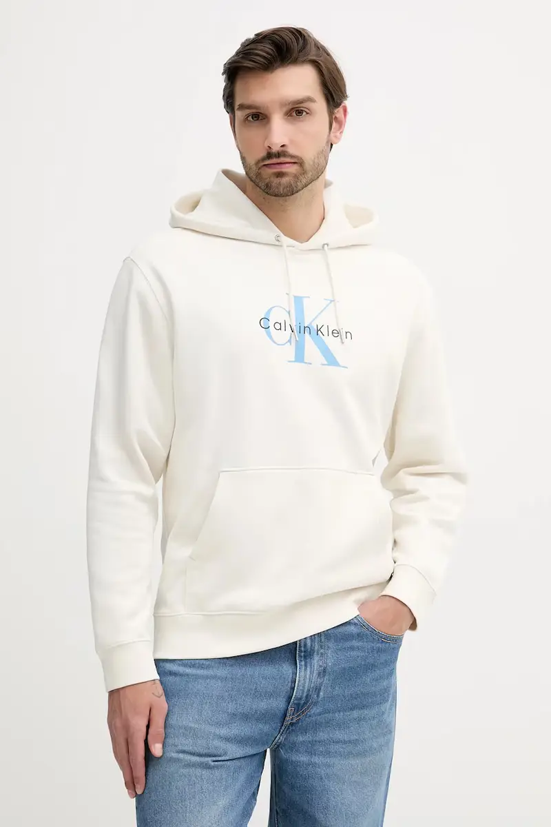 felpa uomo colore beige con cappuccio LV04RC282G