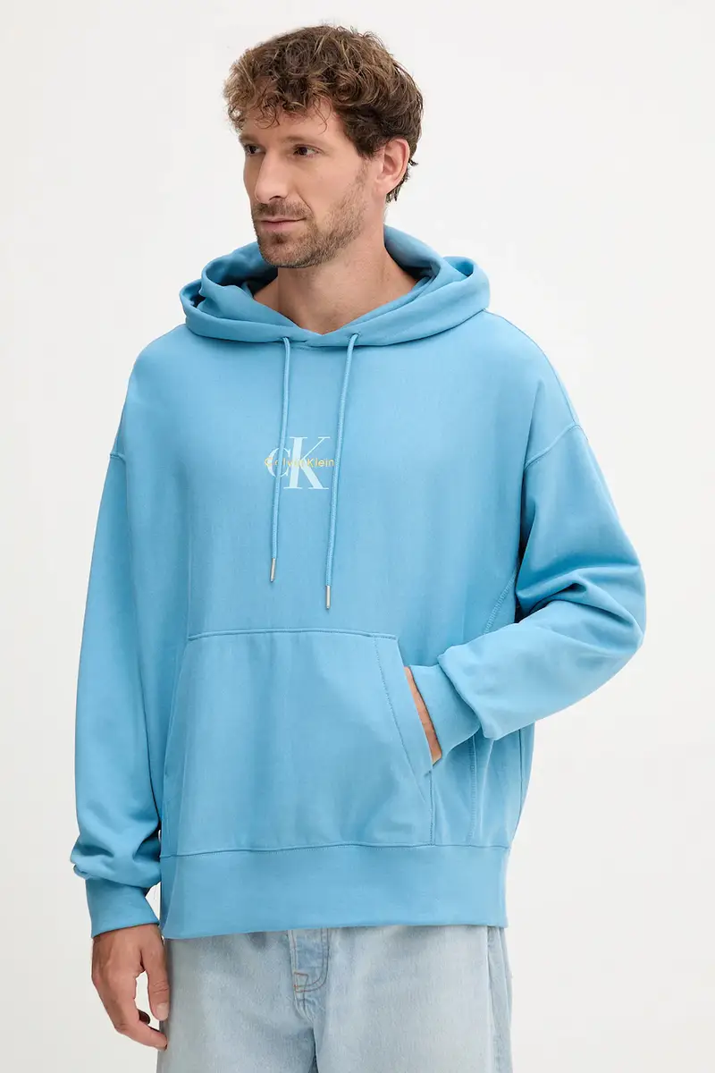 felpa uomo colore blu con cappuccio LV04RC281G