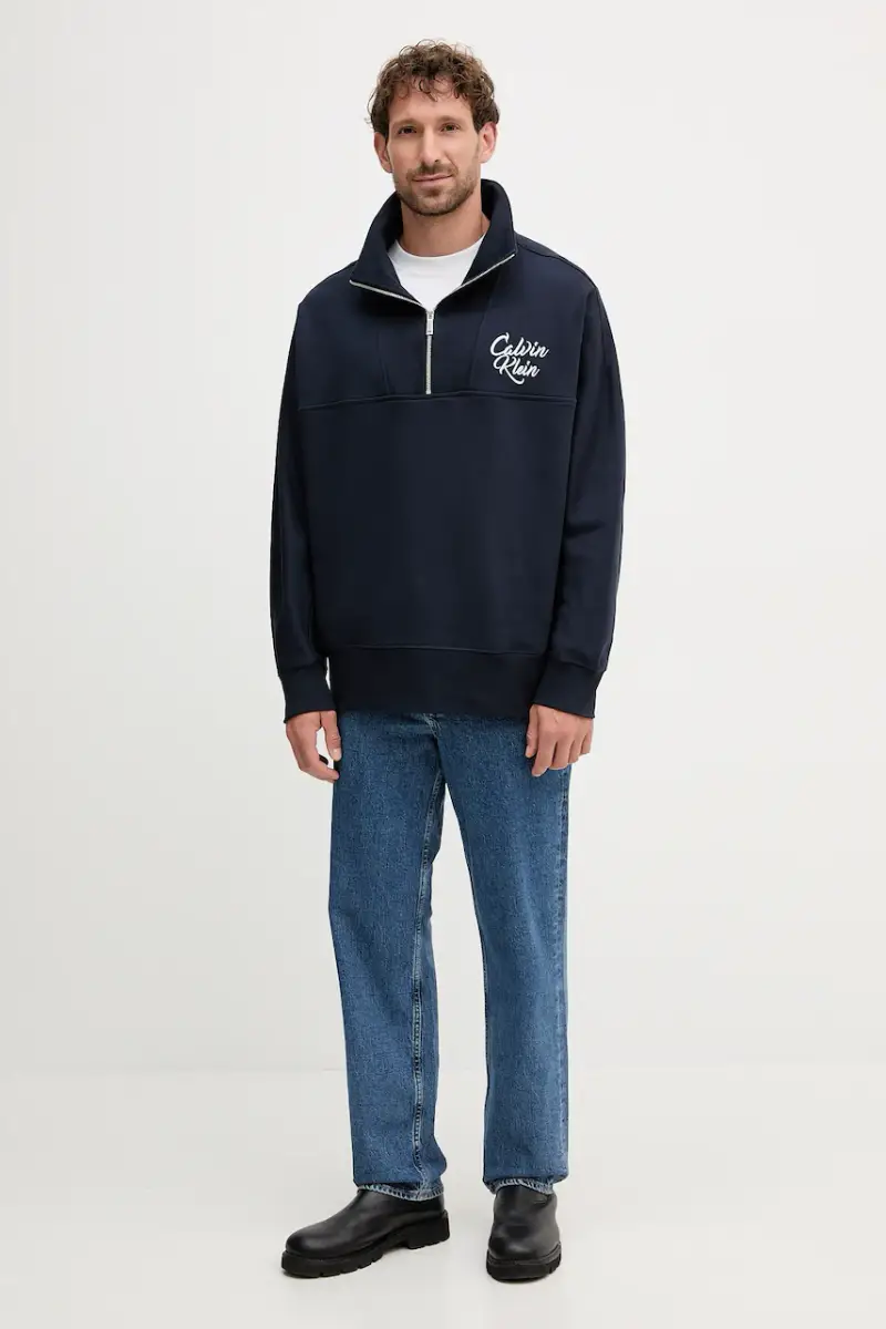 felpa uomo colore blu navy con applicazione LV04RD205G miniatura 2