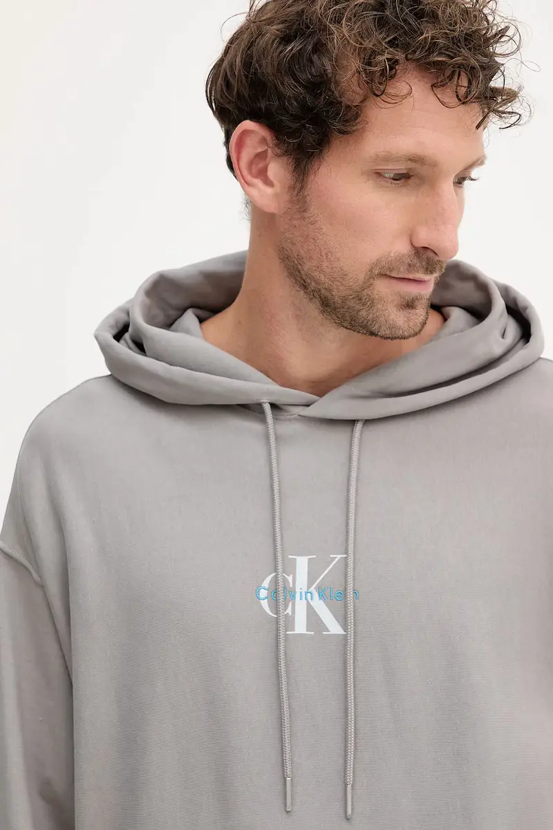 felpa uomo colore grigio con cappuccio LV04RC281G miniatura 3