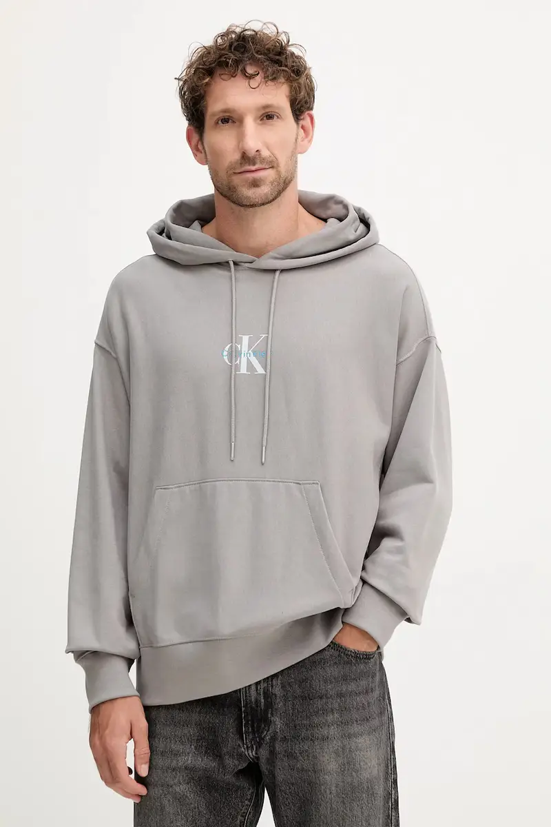 felpa uomo colore grigio con cappuccio LV04RC281G