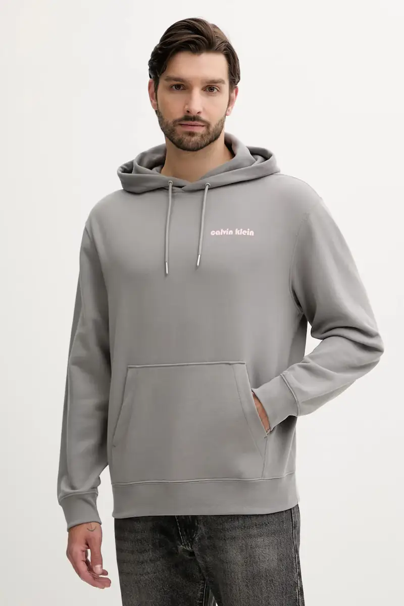 felpa uomo colore grigio con cappuccio LV04RC293G