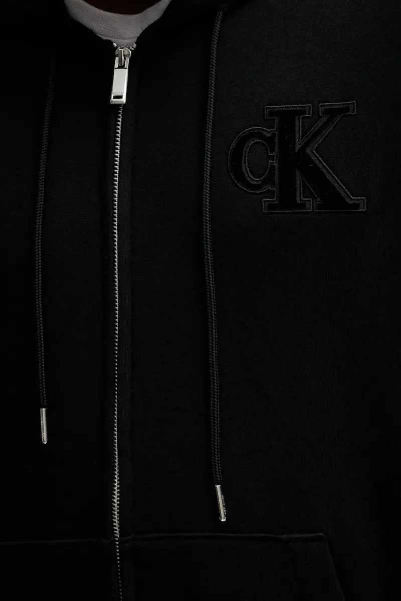 felpa uomo colore nero con cappuccio con applicazione LV04RD251G miniatura 5