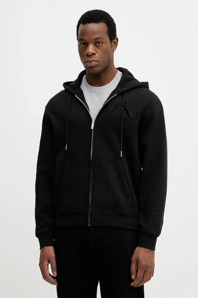 felpa uomo colore nero con cappuccio con applicazione LV04RD251G