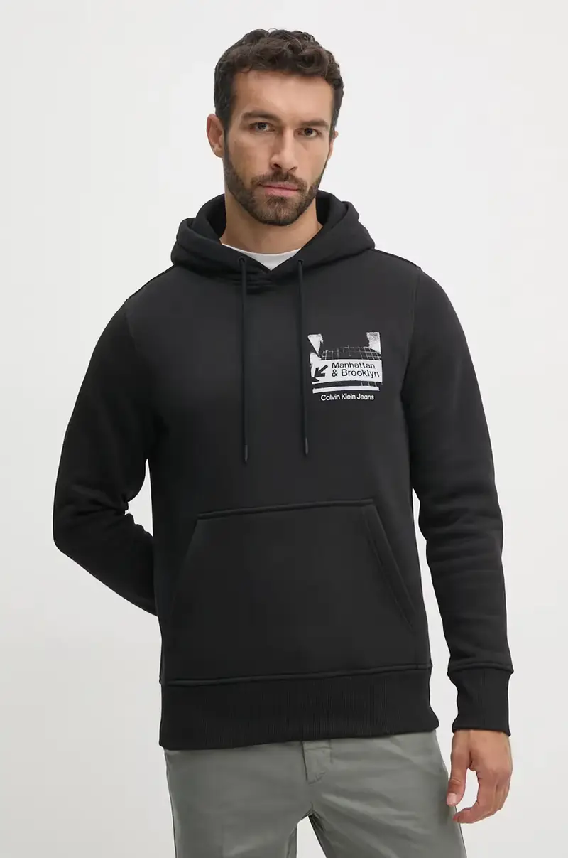 felpa uomo colore nero con cappuccio J30J326880