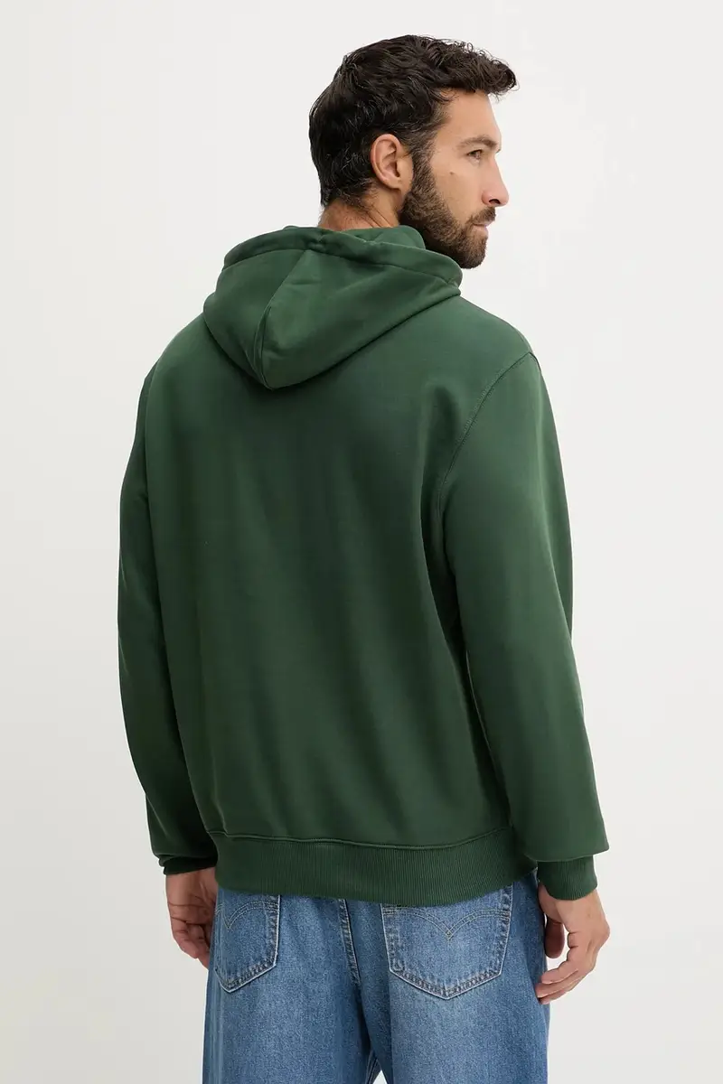 felpa uomo colore nero con cappuccio LV04RC274G Verde miniatura 2