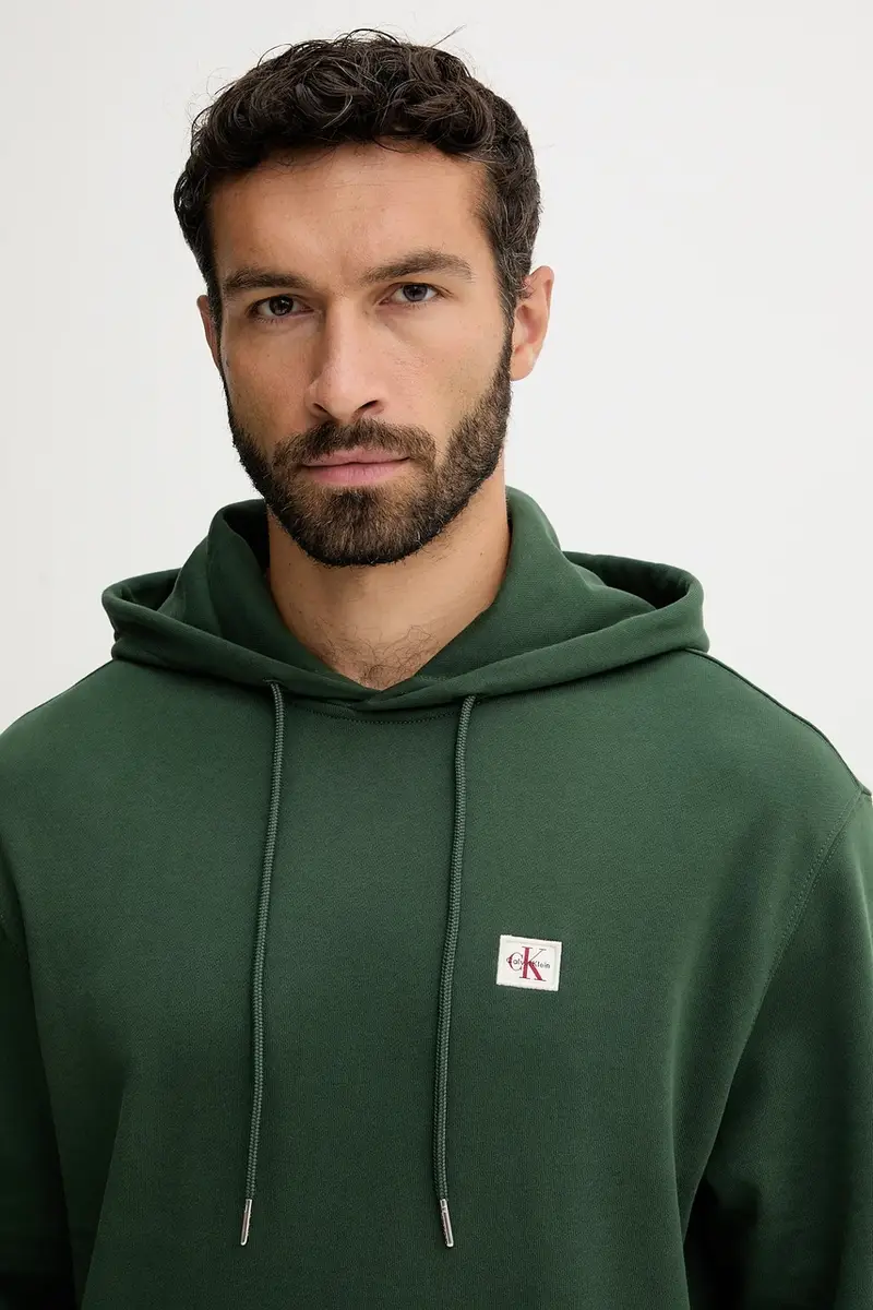 felpa uomo colore nero con cappuccio LV04RC274G Verde miniatura 3