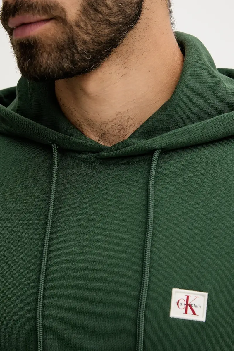 felpa uomo colore nero con cappuccio LV04RC274G Verde miniatura 4