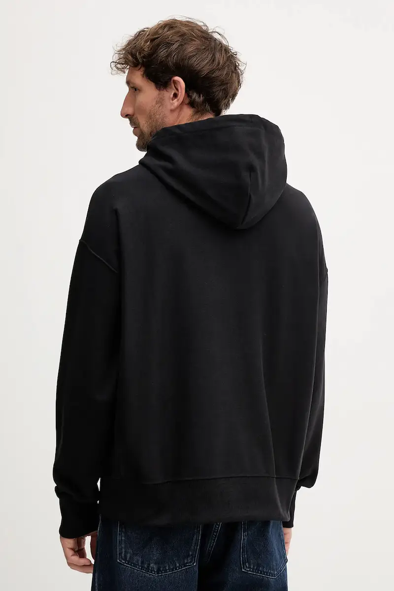 felpa uomo colore nero con cappuccio LV04RC278G miniatura 2