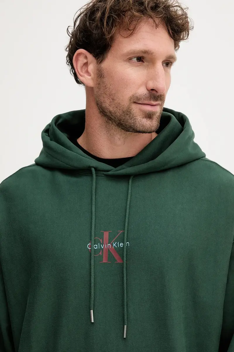 felpa uomo colore verde con cappuccio LV04RC281G miniatura 4