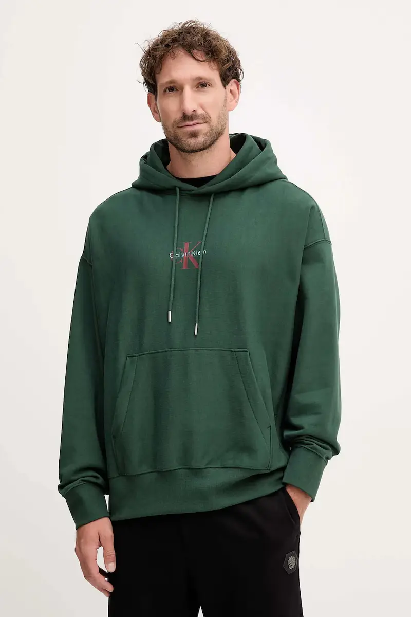 felpa uomo colore verde con cappuccio LV04RC281G