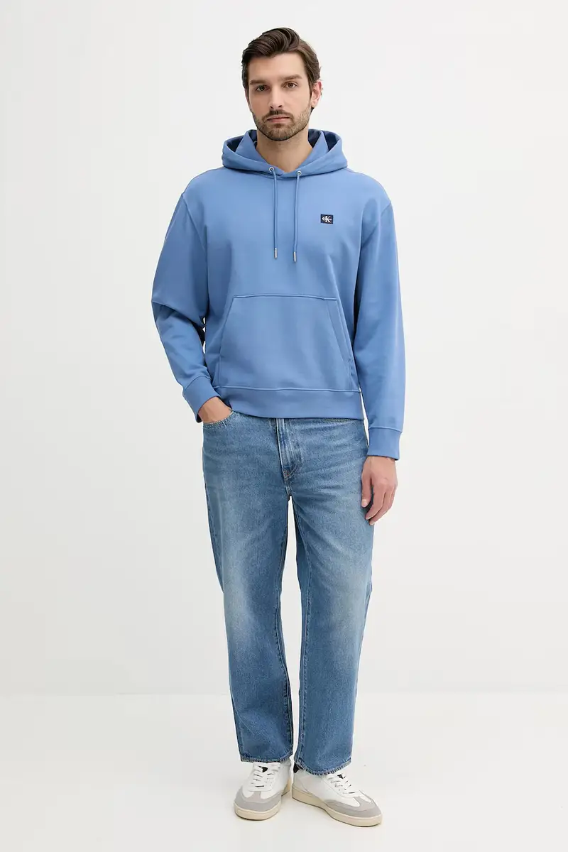 felpa uomo colore violetto con cappuccio LV04RC274G Blu miniatura 2