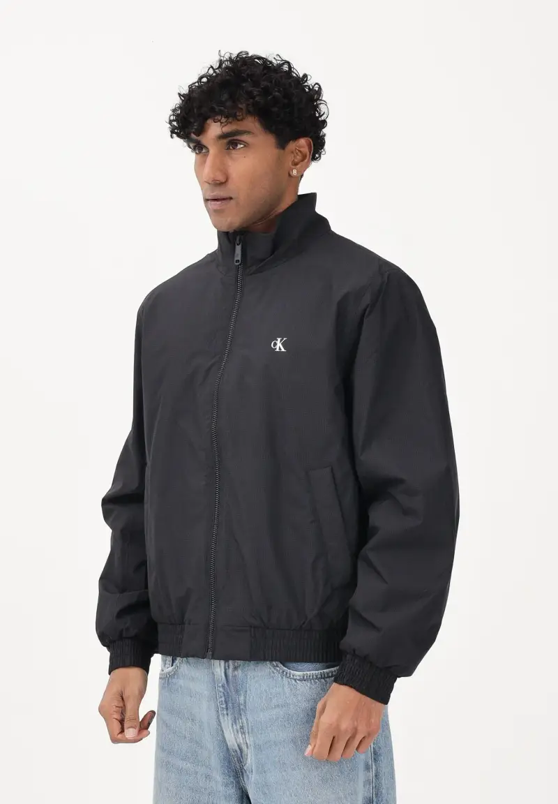 Giacca a vento Harrington nera da uomo