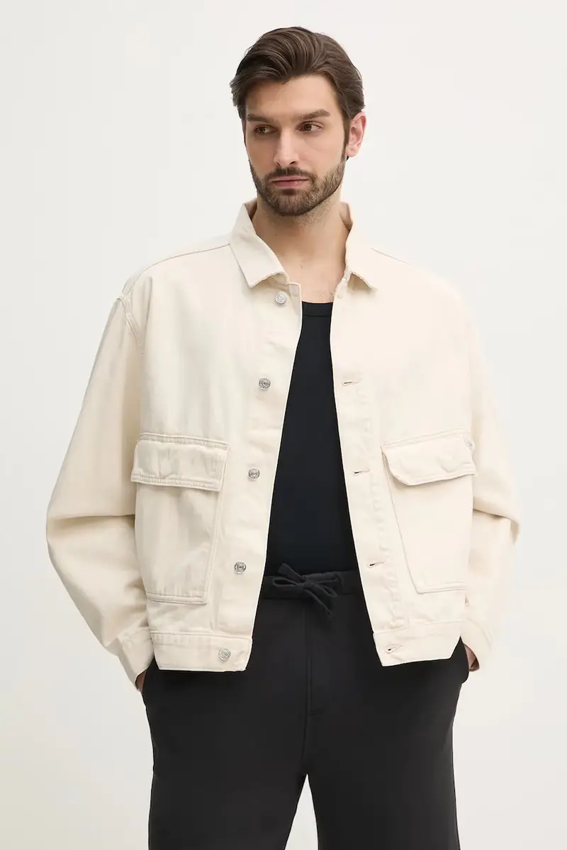 giacca con aggiunta di lino colore beige J30J327212