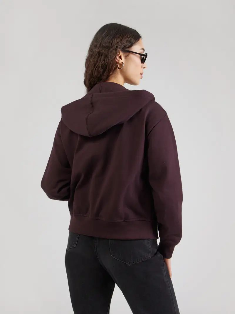 Giacca di felpa melanzana / bianco miniatura 3