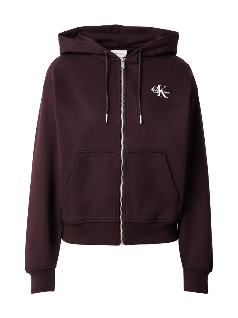 Giacca di felpa melanzana / bianco