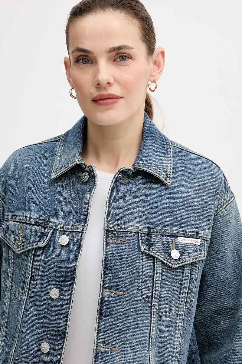 giacca di jeans in cotone colore blu LV047D725G miniatura 4