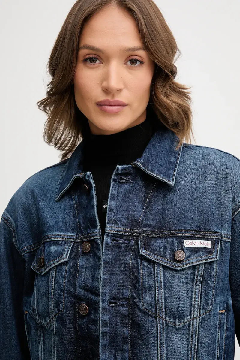 giacca di jeans in cotone colore blu LV047D838G miniatura 4