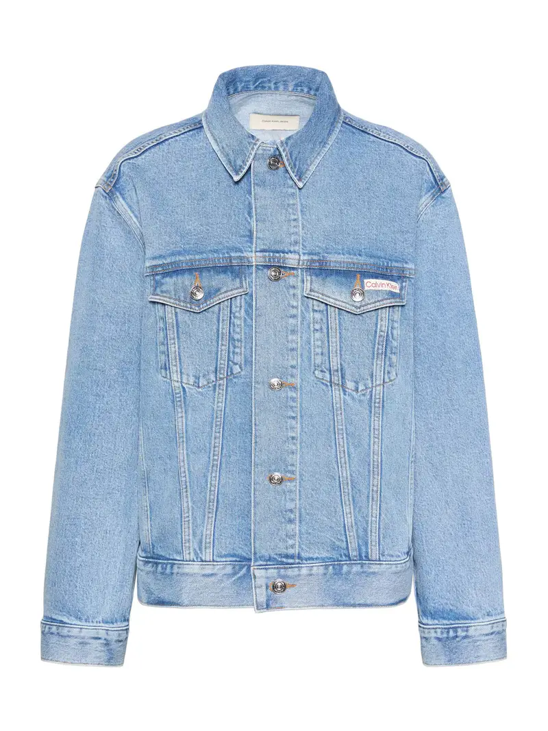 Giacca di mezza stagione blu denim