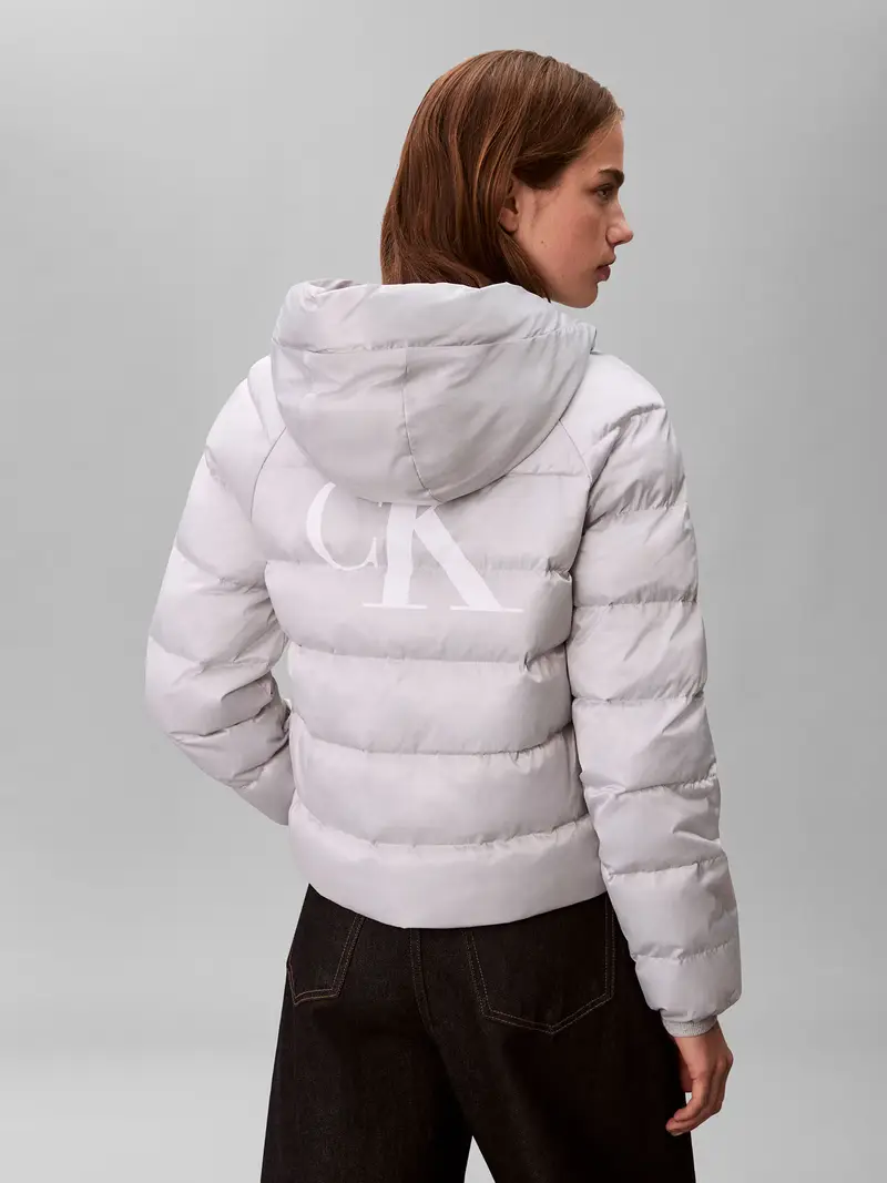 Giacca di mezza stagione grigio chiaro / bianco miniatura 3