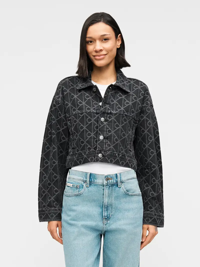 Giacca di mezza stagione nero denim miniatura 2