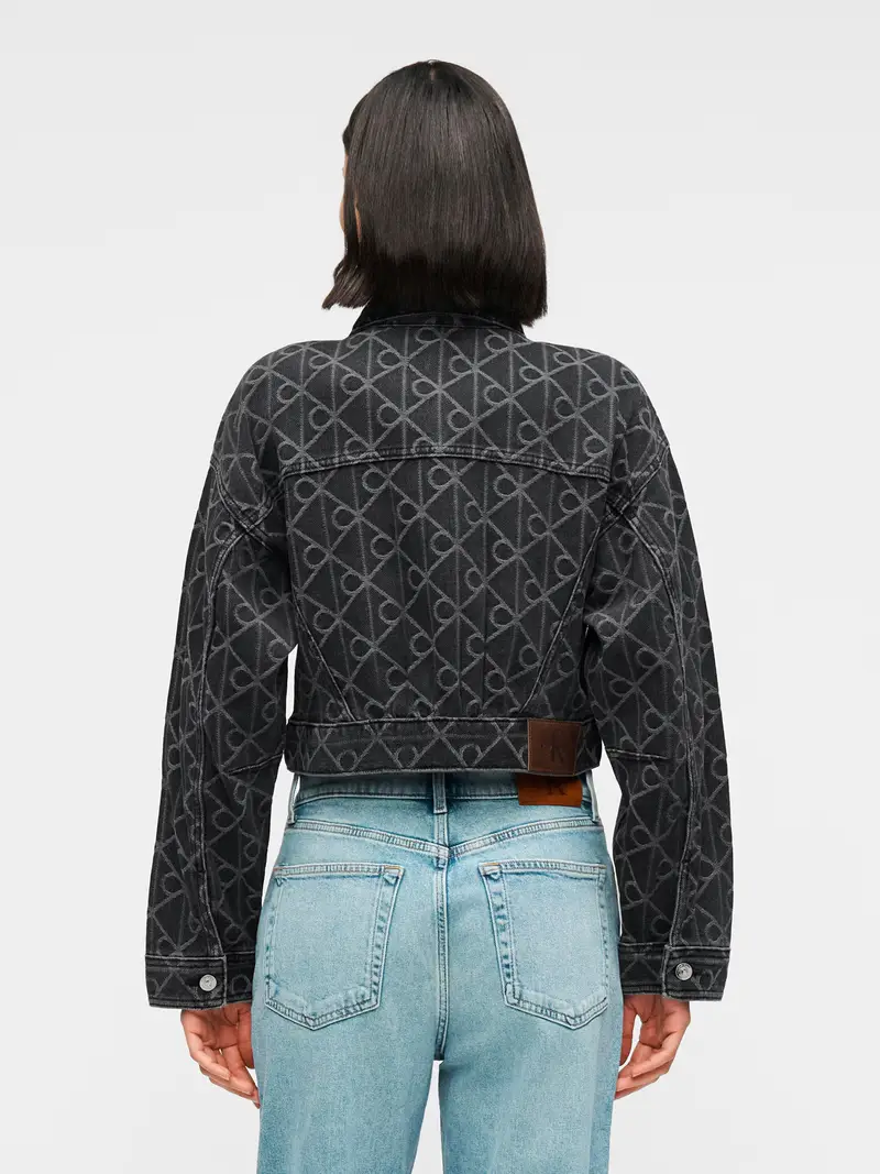 Giacca di mezza stagione nero denim miniatura 3