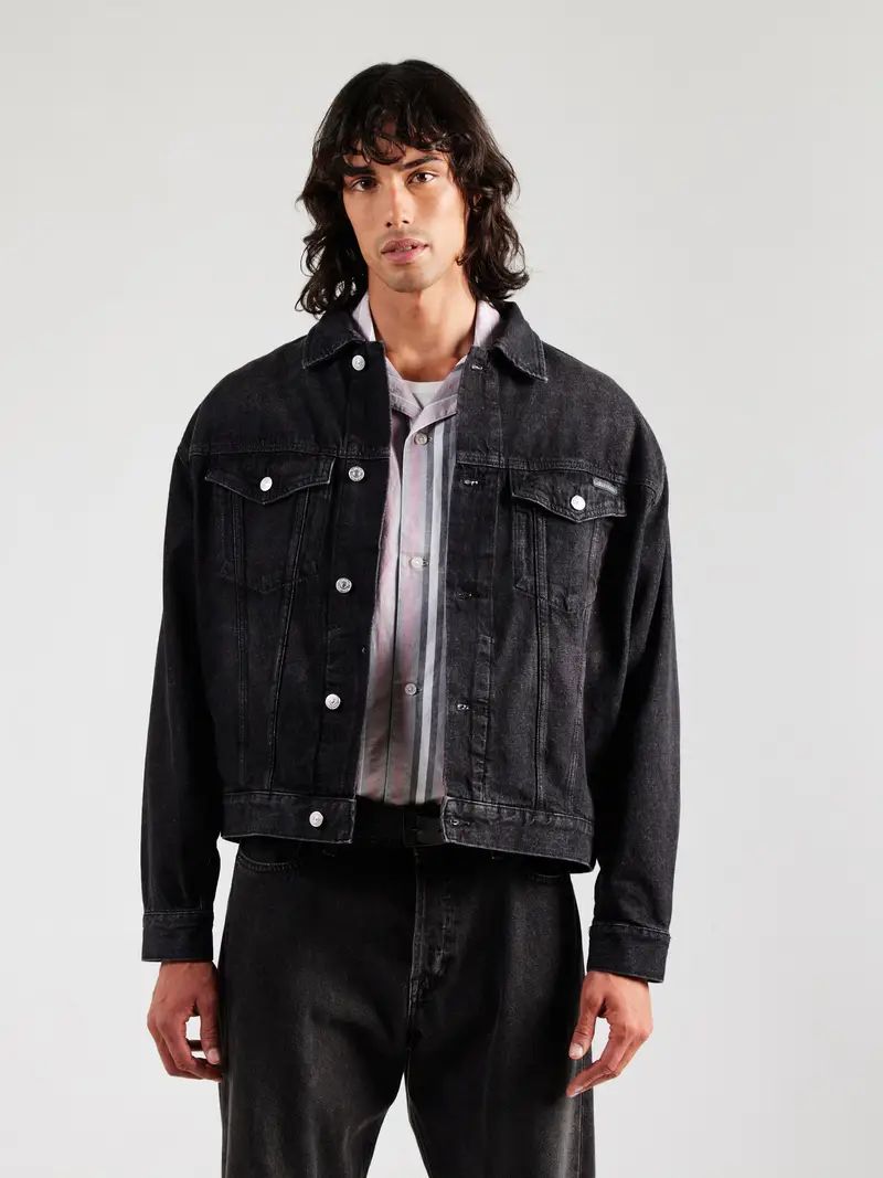 Giacca di mezza stagione nero denim miniatura 2