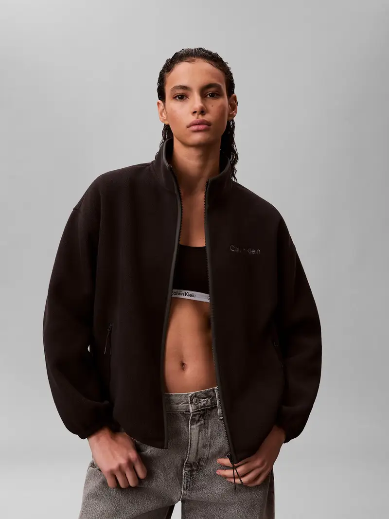 Giacca di pile nero miniatura 2