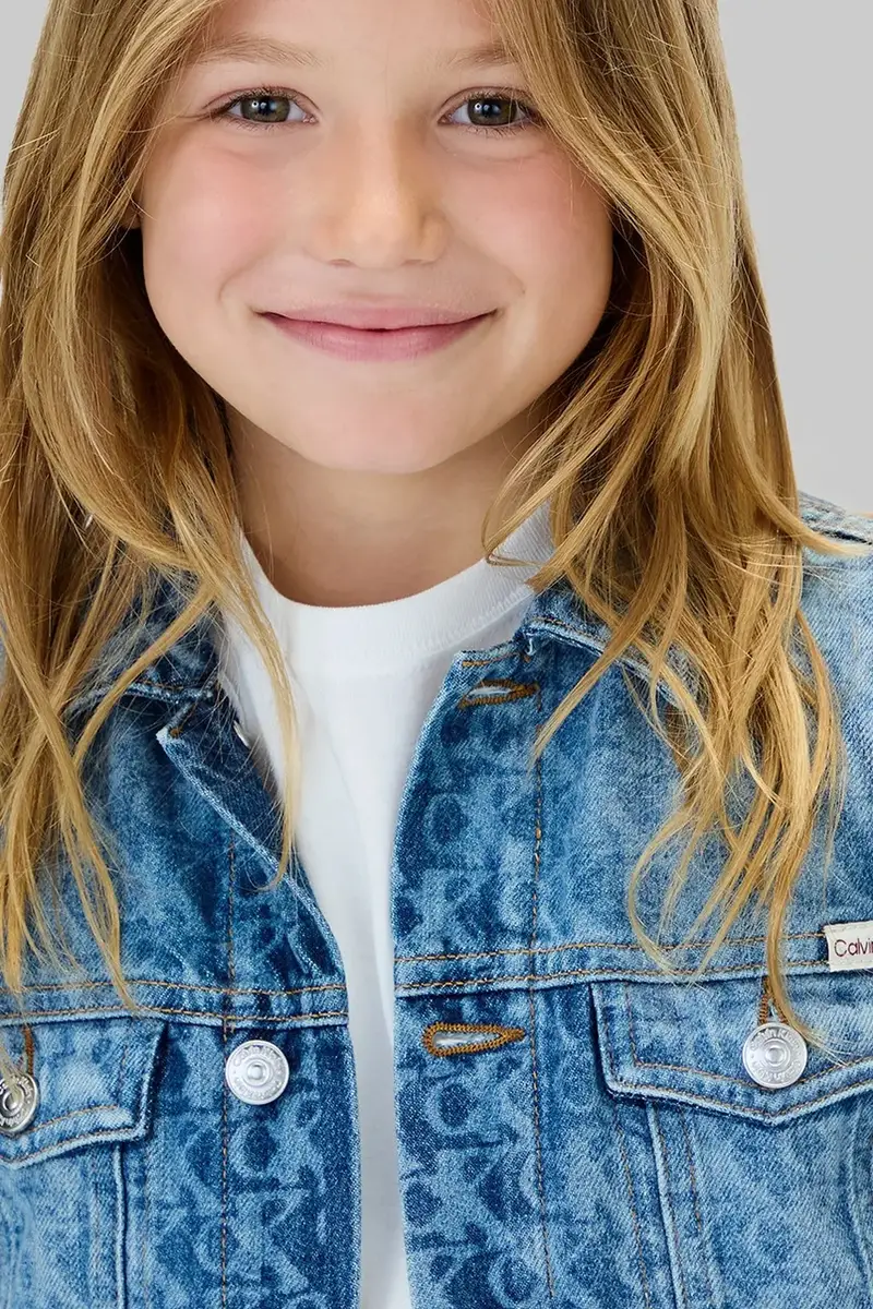 giacca jeans bambino/a colore blu IU0IU00727 miniatura 5