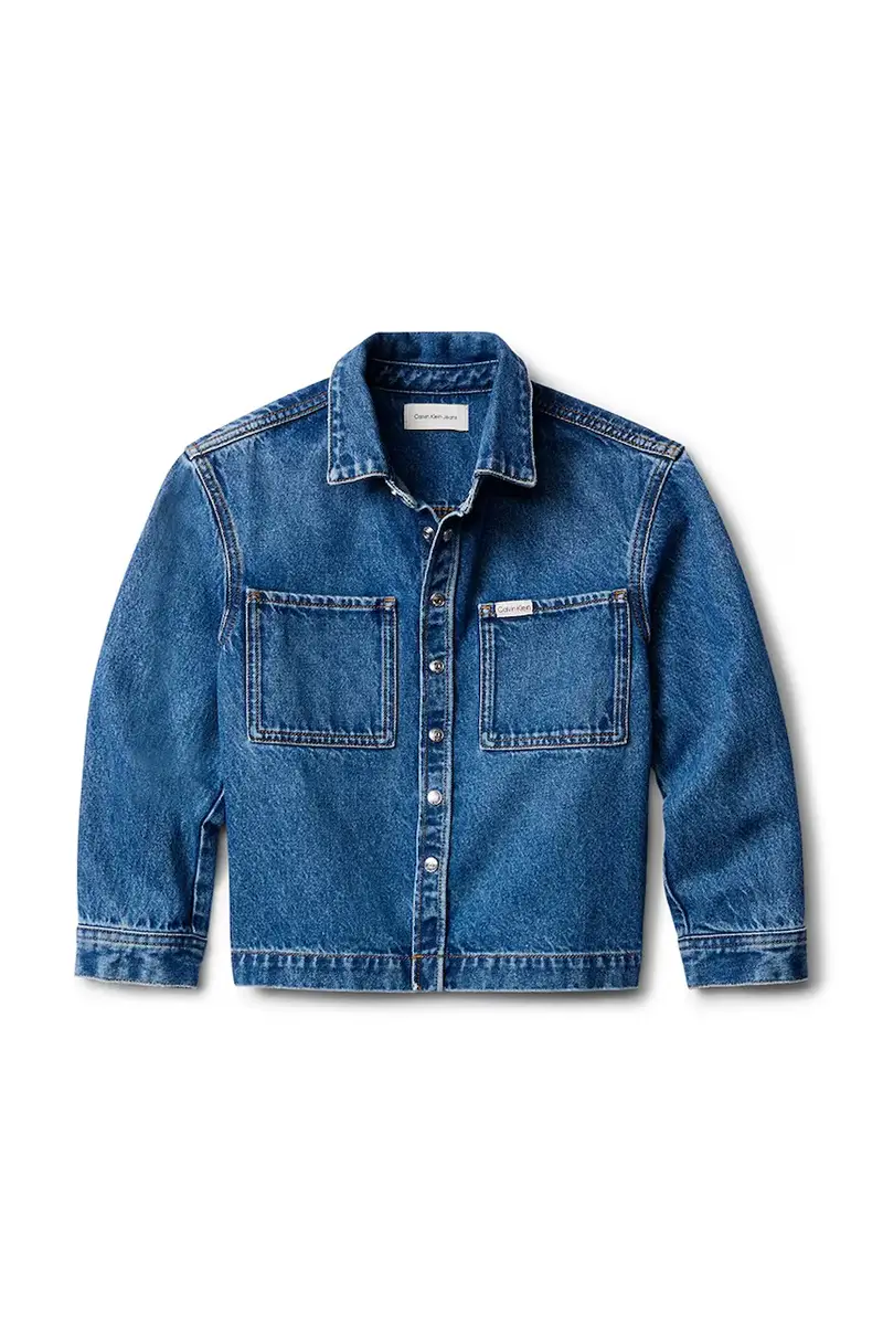 giacca per bambini in cotone colore blu IB0IB02594 miniatura 2