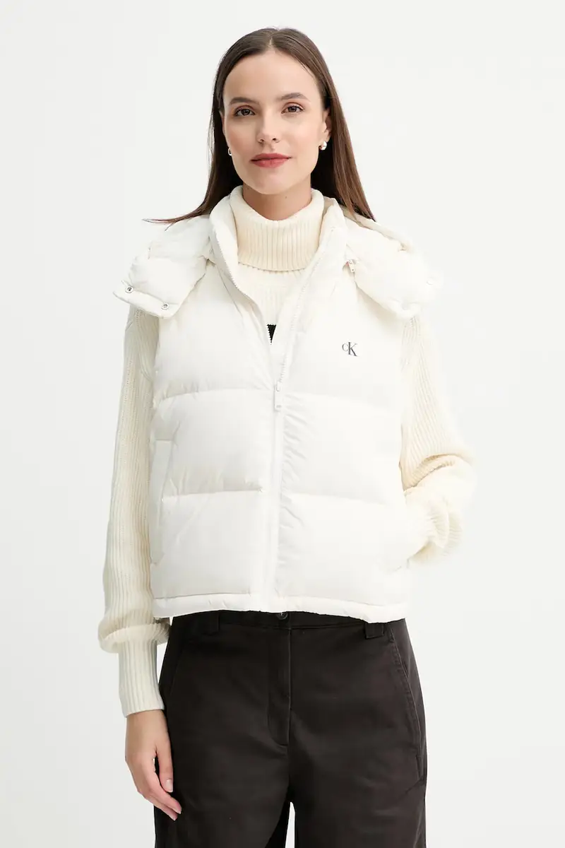 gilet in piuma colore beige LV047D500G