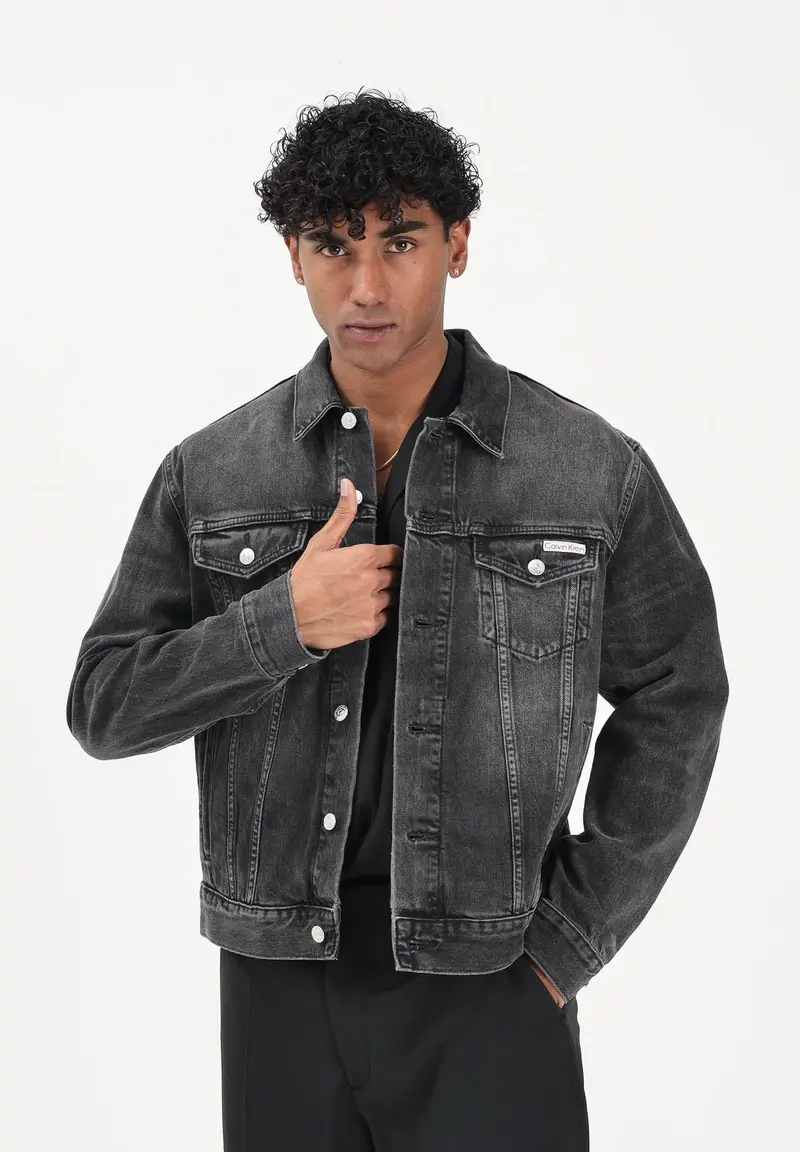 Giubbotto Classic in denim nero da uomo miniatura 2