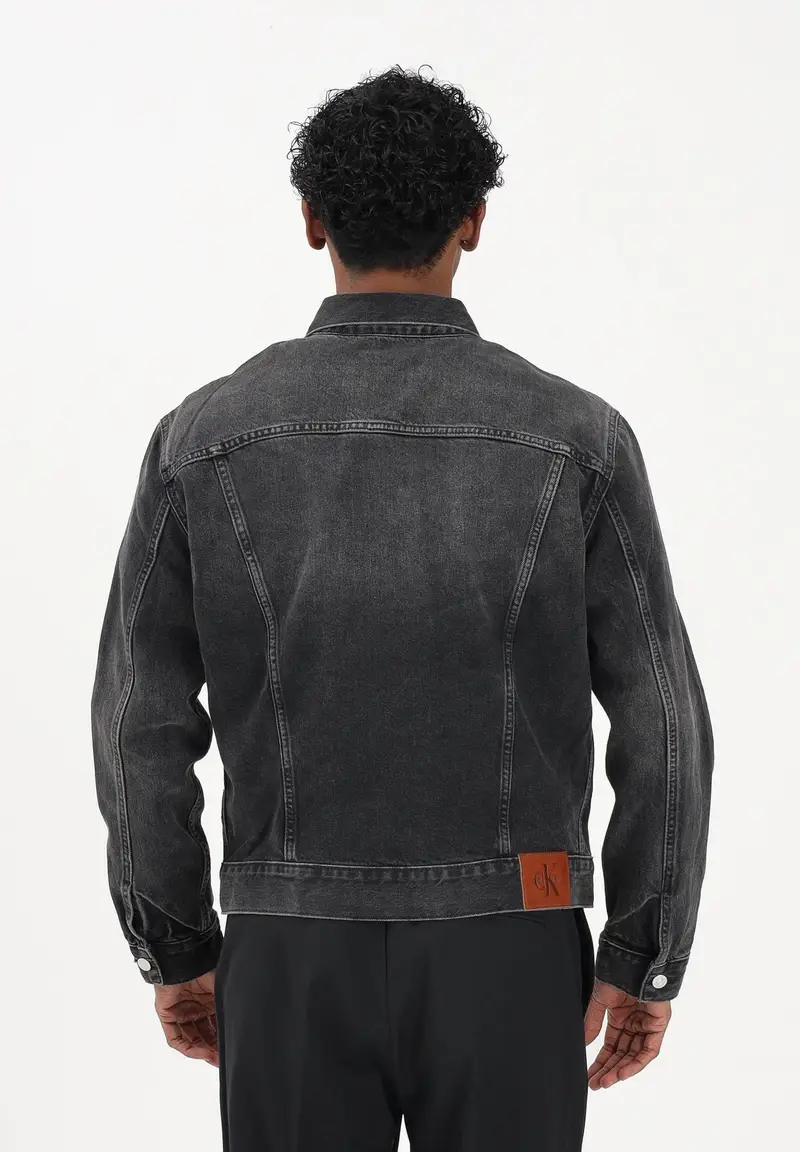 Giubbotto Classic in denim nero da uomo miniatura 3