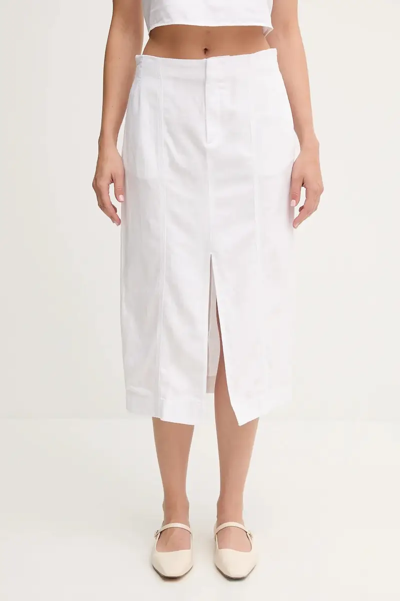 gonna con aggiunta di lino colore bianco J20J225327