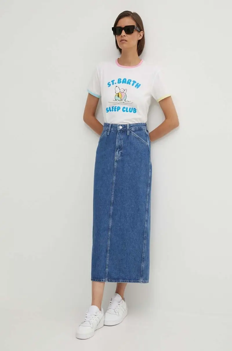 gonna di jeans colore blu J20J223680 miniatura 2