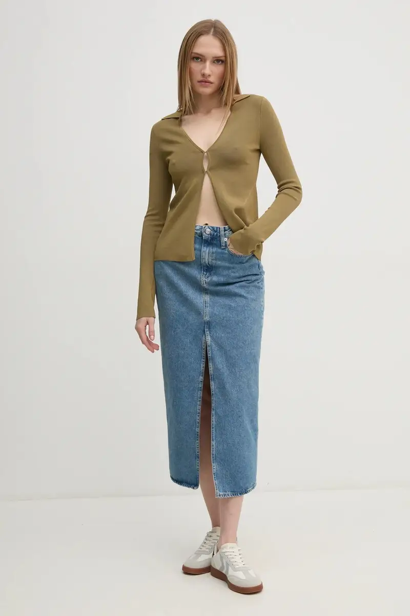 gonna di jeans colore blu J20J224532 miniatura 2