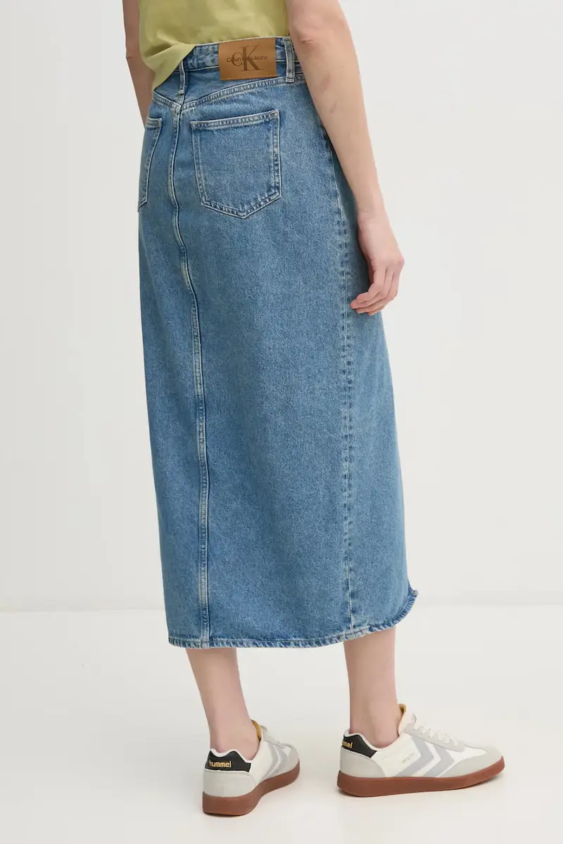 gonna di jeans colore blu J20J224532 miniatura 3