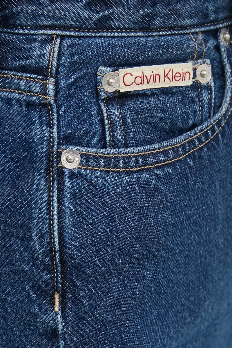 gonna di jeans colore blu navy J20J224531 miniatura 4