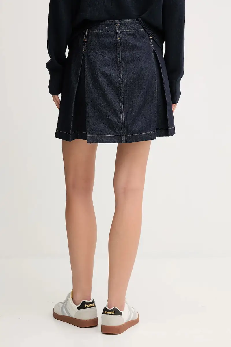 gonna di jeans colore blu navy LV047C717G miniatura 3